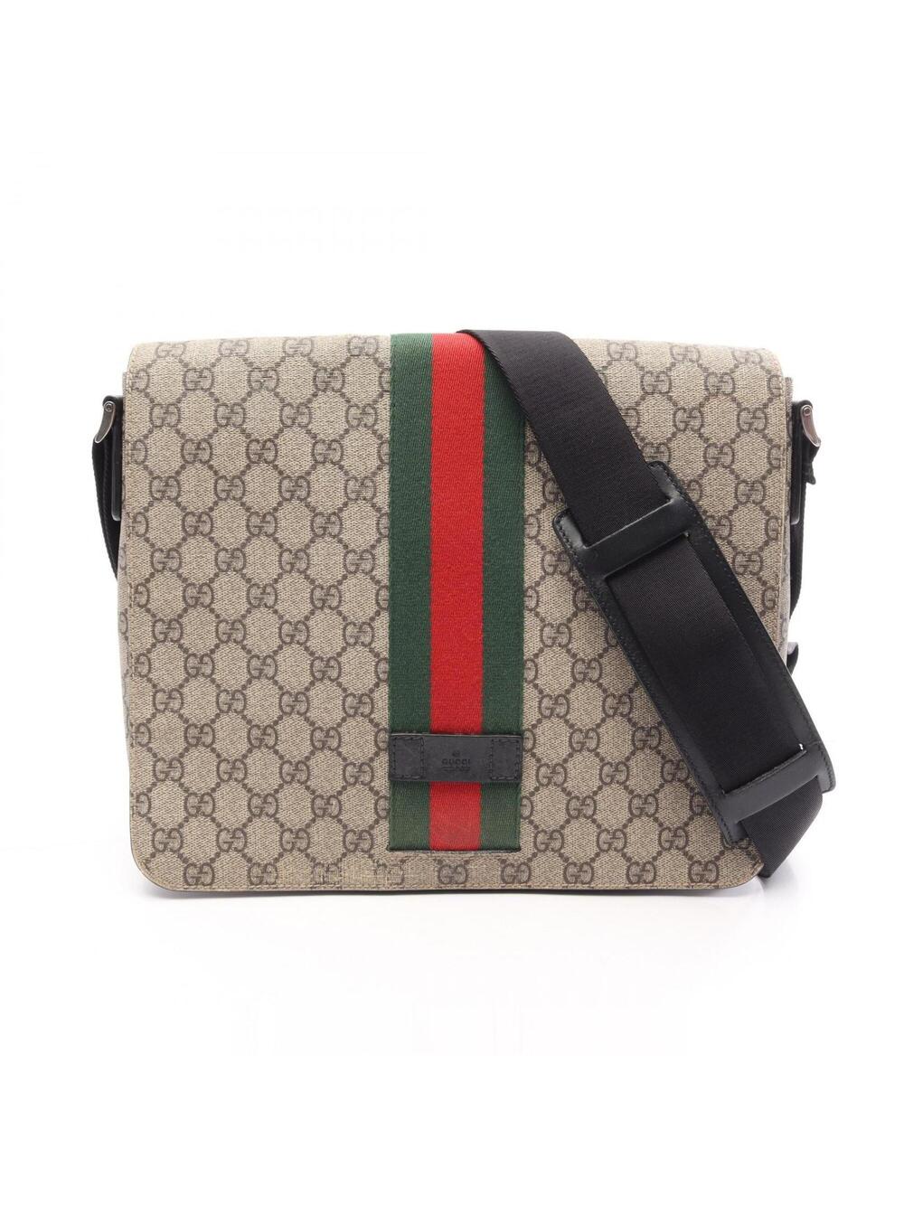 Gucci Web Flap Messenger Bag Gg Coated #325470G94B